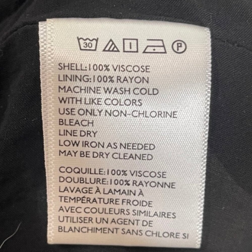 SILENCE + NOISE | Black Short Dress White Abstract Elephant Pattern | Size L - Picture 10 of 13